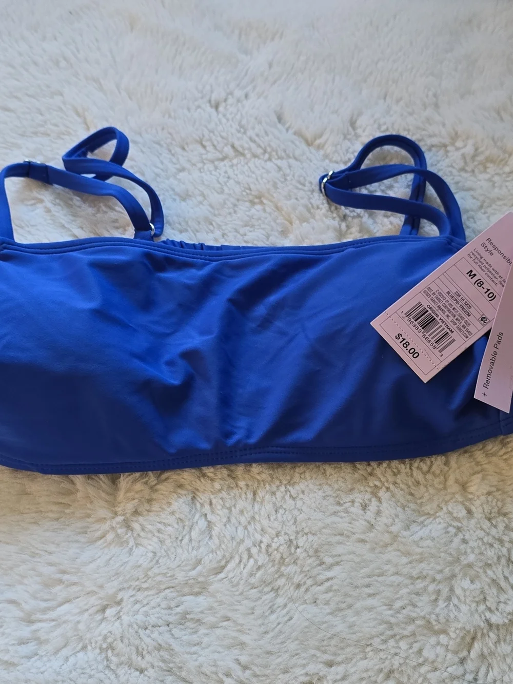 wild fable Blue Bandeau Bikini Top with Thin Straps